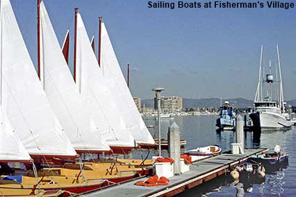 Sailing Boats at Fisherman's Village, Los Angeles, CA, USA