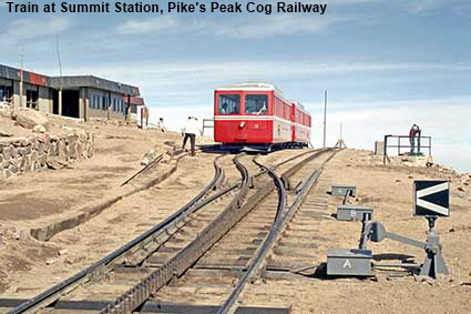  Train at Summit Station, Pike's Peak Cog Railway, CO, USA