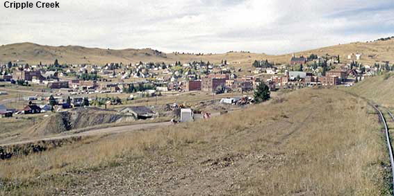  Cripple Creek from Cripple Creek & Victor Railroad train, CO, USA
