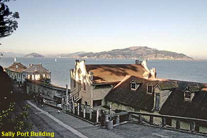  View across Sally Port building, Alcatraz Island, CA, USA