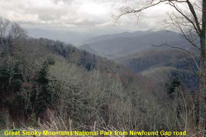   Great Smoky Mountains National Park from Newfound Gap road, NC, USA