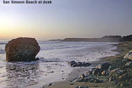 San Simeon Beach at dusk, CA, USA San Simeon Beach at dusk, CA, USA