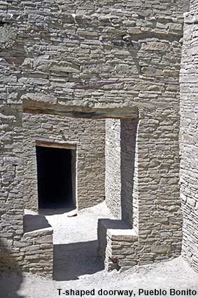  T-shaped doorway, Pueblo Bonito, Chaco Canyon National Historic Site, NM, USA