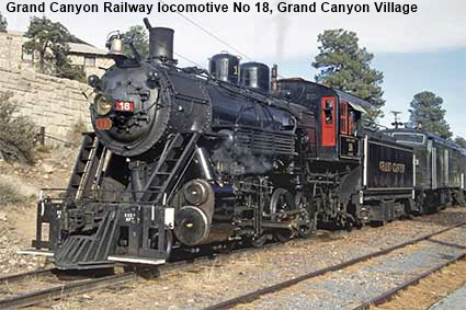  Grand Canyon Railway steam locomotive No 18, Grand Canyon Village, AZ, USA