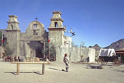 Gunfight outside Mission, Old Tucson, near Tucson, AZ, USA Gunfight outside Mission, Old Tucson, near Tucson, AZ, USA