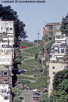  Lombard St ('crookedest street') from E Lombard, San Francisco, CA, USA