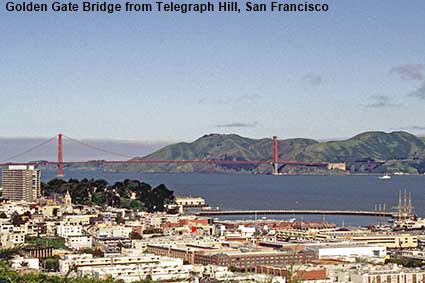 Golden Gate Bridge from Telegraph Hill, San Francisco, CA, USA