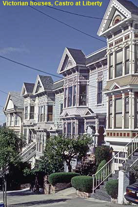 Victorian houses, Castro at Liberty, San Francisco, CA, USA Victorian houses, Castro at Liberty, San Francisco, CA, USA