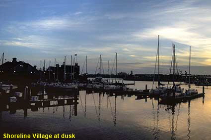 Shoreline Village at dusk, Long Beach, CA, USA Shoreline Village at dusk, Long Beach, CA, USA