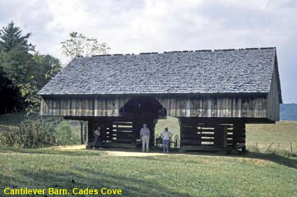 Cantilever Barn, Tipton Place, Cades Cove,  Great Smoky Mountains National Park, TN, USA