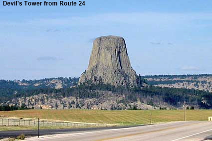 Devil's Tower from Route 24, WY, USA