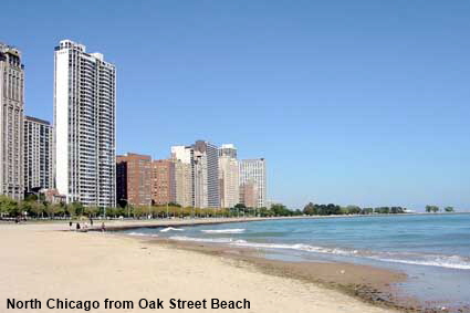 North Chicago from Oak St Beach, IL, USA