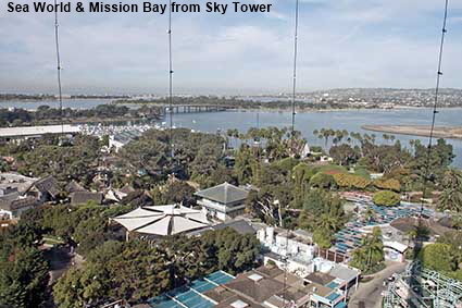  Sea World & Mission Bay from Sky Tower, San Diego, CA, USA
