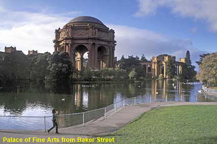  Palace of Fine Arts from Baker Street, San Francisco, CA, USA