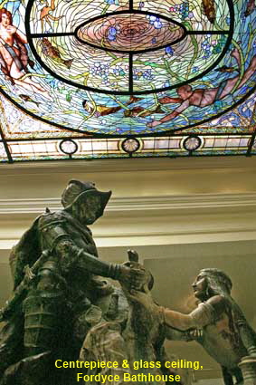  Centrepiece & glass ceiling, Fordyce Bathhouse (Visitor Center), Hot Springs, AR, USA