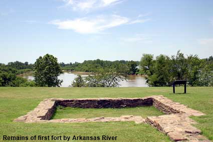  Remains of first fort, Arkansas River & Oklahoma, Fort Smith National Historic Site, AR, USA
