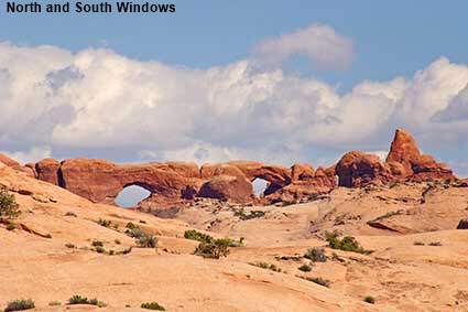 North and South Windows, Arches National Park, UT, USA North and South Windows, Arches National Park, UT, USA
