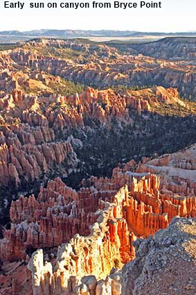  Early  sun on canyon from Bryce Point, Bryce Canyon National Park, UT, USA