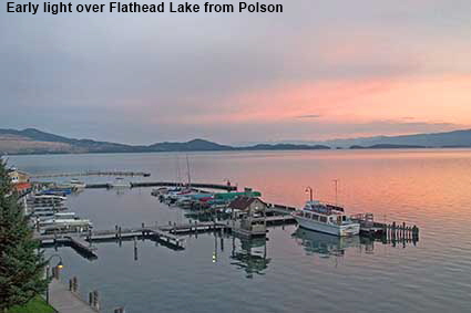  Early light over Flathead Lake from Polson, MT, USA