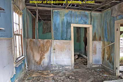  Interior of abandoned building, Comet, MT, USA