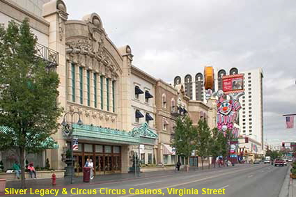 Silver Legacy & Circus Circus Casinos, Virginia Street, Reno, NV, USA Silver Legacy & Circus Circus Casinos, Virginia Street, Reno, NV, USA