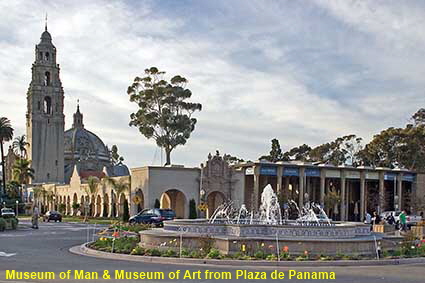  Museum of Man & Museum of Art from Plaza de Panama, Balboa Park, San Diego, CA, USA