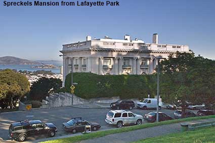 Spreckels Mansion from Lafayette Park, San Francisco, CA, USA