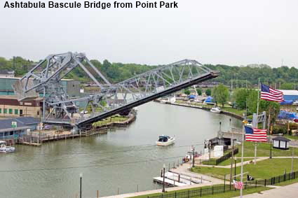  Ashtabula Bascule Bridge (raised) from Point Park, OH, USA