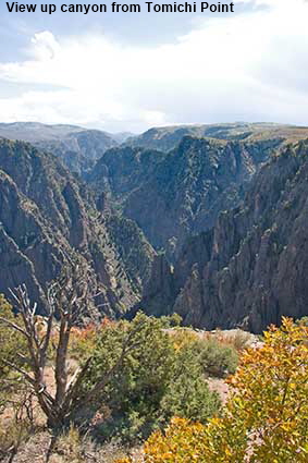  View up canyon from Tomichi Point, Black Canyon of the Gunnison NP, CO, USA