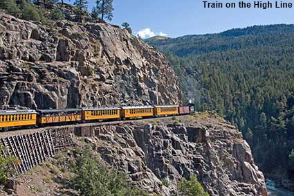 Train on the High Line, Durango & Silverton Railroad, CO, USA Train on the High Line, Durango & Silverton Railroad, CO, USA