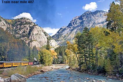 Train near mile 487, Durango & Silverton Railroad, CO, USA Train near mile 487, Durango & Silverton Railroad, CO, USA