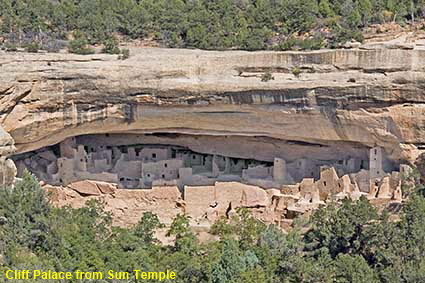 Cliff Palace from Sun Temple, Mesa Verde National Park, CO, USA