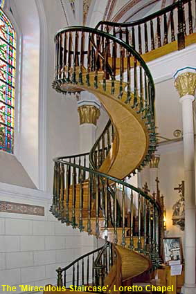  The 'Miraculous Staircase', Loretto Chapel, Santa F�, NM, USA