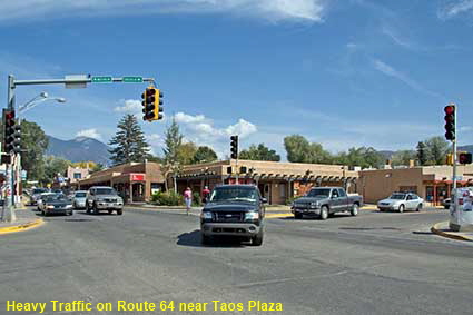 Heavy Traffic on Route 64 near Plaza, Taos, NM, USA