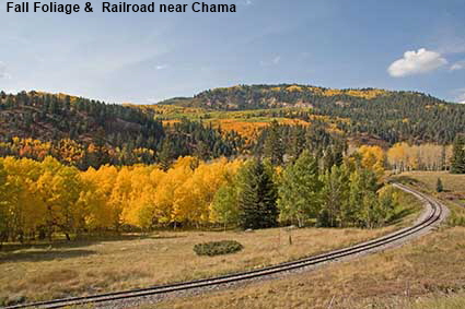  Fall foliage & Cumbres & Toltec Railroad outside Chama, NM, USA Fall foliage & Cumbres & Toltec Railroad outside Chama, NM, USA