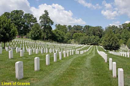 Lines of Graves, Arlington national Cemetery, VA, USA Lines of Graves, Arlington national Cemetery, VA, USA