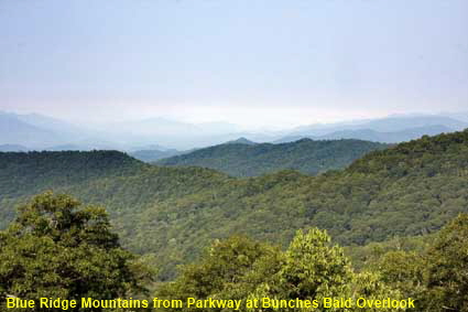  Blue Ridge Mountains from Parkway at Bunches Bald Overlook, NC, USA