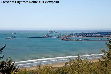 Crescent City from Route 101 viewpoint, CA, USA Crescent City from Route 101 viewpoint, CA, USA