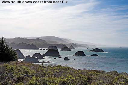 View south down coast from near Elk, CA, USA View south down coast from near Elk, CA, USA
