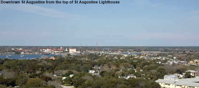  Downtown St Augustine from top of St Augustine Lighthouse, FL, USA