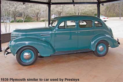 1939 Plymouth similar to car used by Presleys, Elvis Presley Birthplace, Tupelo, MS, USA 1939 Plymouth similar to car used by Presleys, Elvis Presley Birthplace, Tupelo, MS, USA