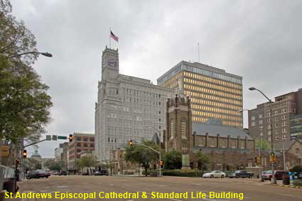  St Andrews Episcopal Cathedral & Standard Life Building, Capitol Street, Jackson, MS, USA