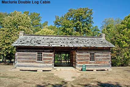 Macluria Double Log cabin, New Harmony, IN, USA