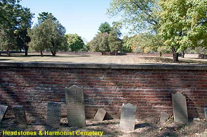 Headstones & Harmonist Cemetery, New Harmony, IN, USA