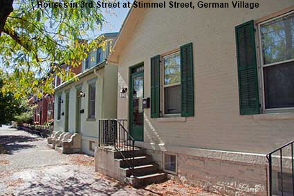 Houses in 3rd Street at Stimmel Street, German Village, Columbus, OH, USA