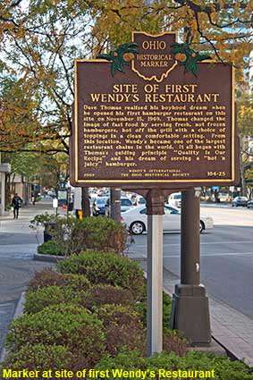 Site of 1st Wendy's Restaurant Historical Marker, Broad Street at 5th Street, Columbus, OH, USA