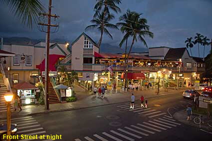  Front Street at night, Lahaina, Maui, HI, USA