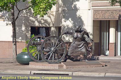 Angelina Eberly Statue, Congress Avenue, Austin, TX, USA