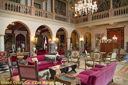 Grand Court, Ca' d'Zan Mansion, Ringling Museum, Sarasota, FL, USA