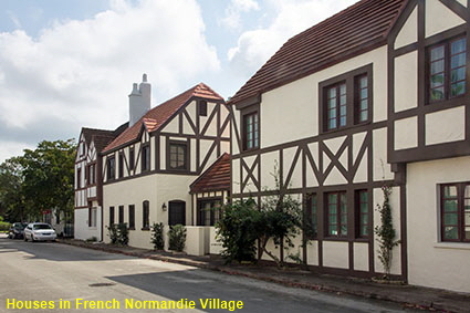 Houses in French Normandie Village, Coral Gables, Miami, FL, USA